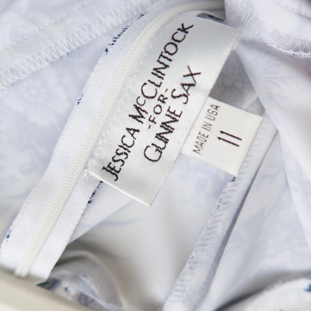 Vintage Jessica McClintock for Gunne Sax Formal Gown Blue and White Size 11 - Picture 10 of 10